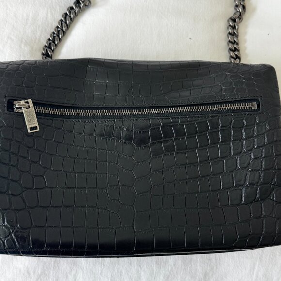Medium YSL Crossbody Bag in Croc-Embossed Leather - Picture 6 of 6